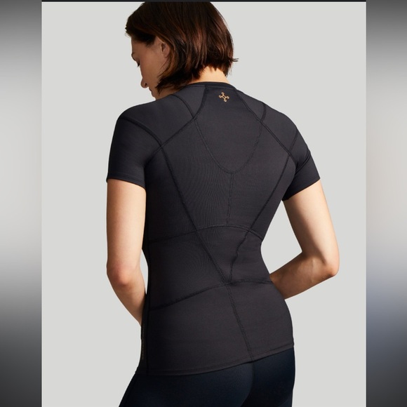 Tommie Copper Women Solid Black Pro-Grade Short Sleeve Shoulder Support Shirt M - Picture 1 of 6